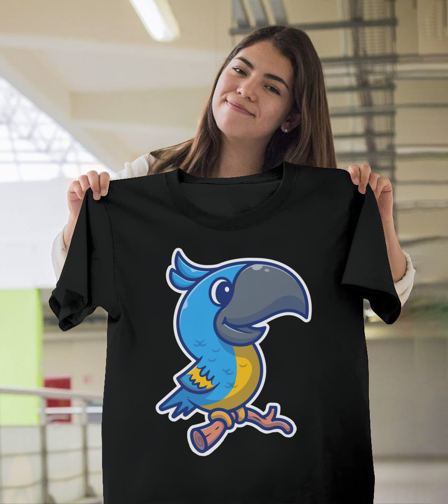 Cute Blue Toucan Bird Perched on a Branch T-Shirt