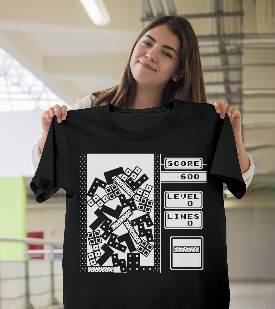 Score -600 Level 0 Lines 0 Disaster T-Shirt