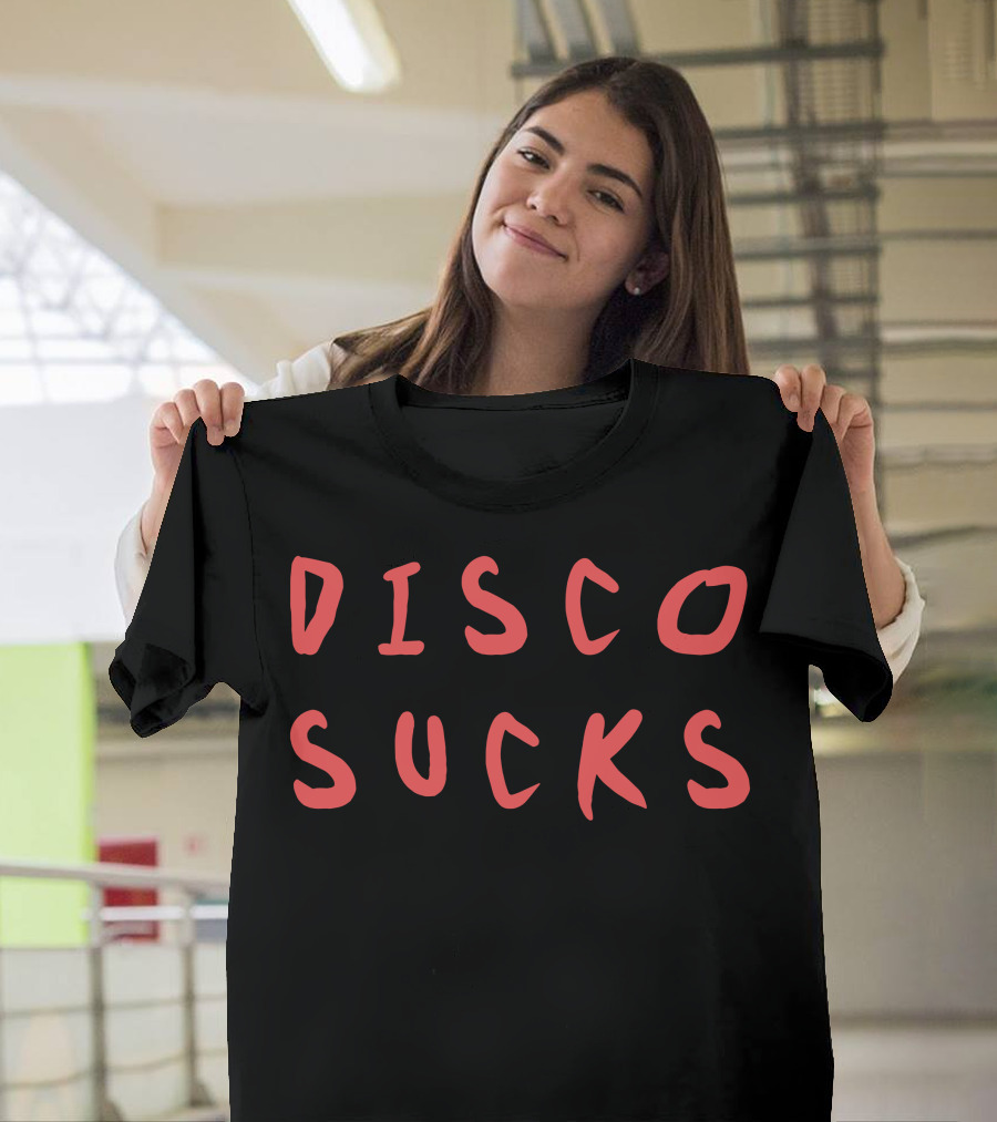 Disco Sucks Statement in Red Bold Letters T-Shirt