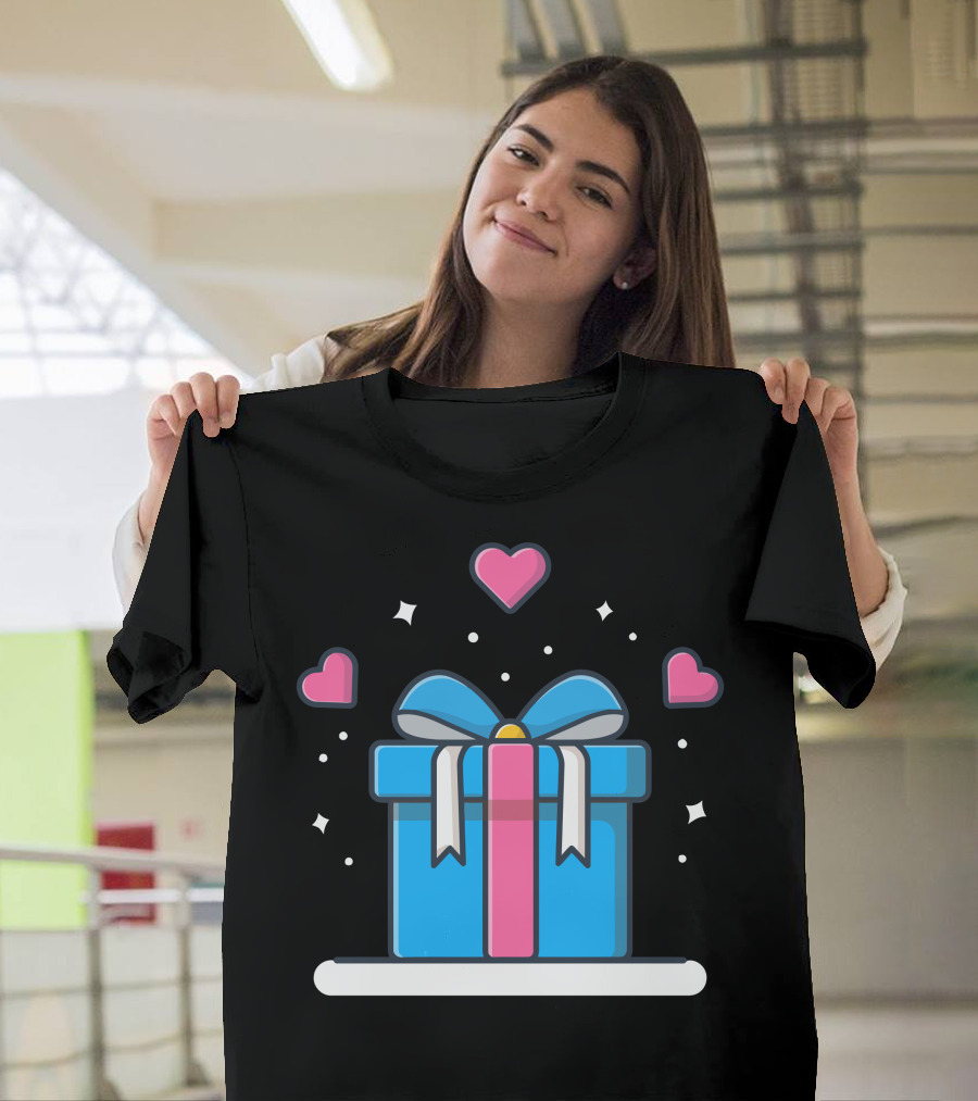 Gifts Box With Love Hearts and Stars T-Shirt