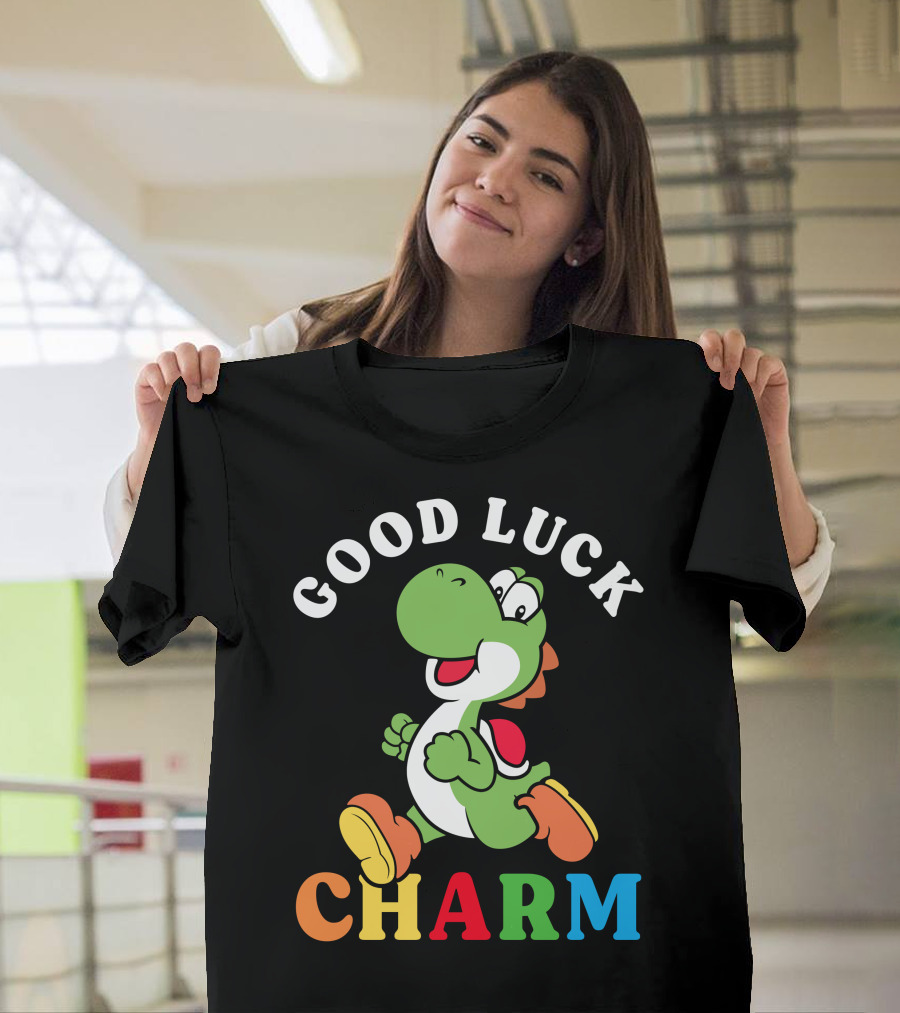 Good Luck Charm Yoshi Nintendo Character Colorful T-Shirt