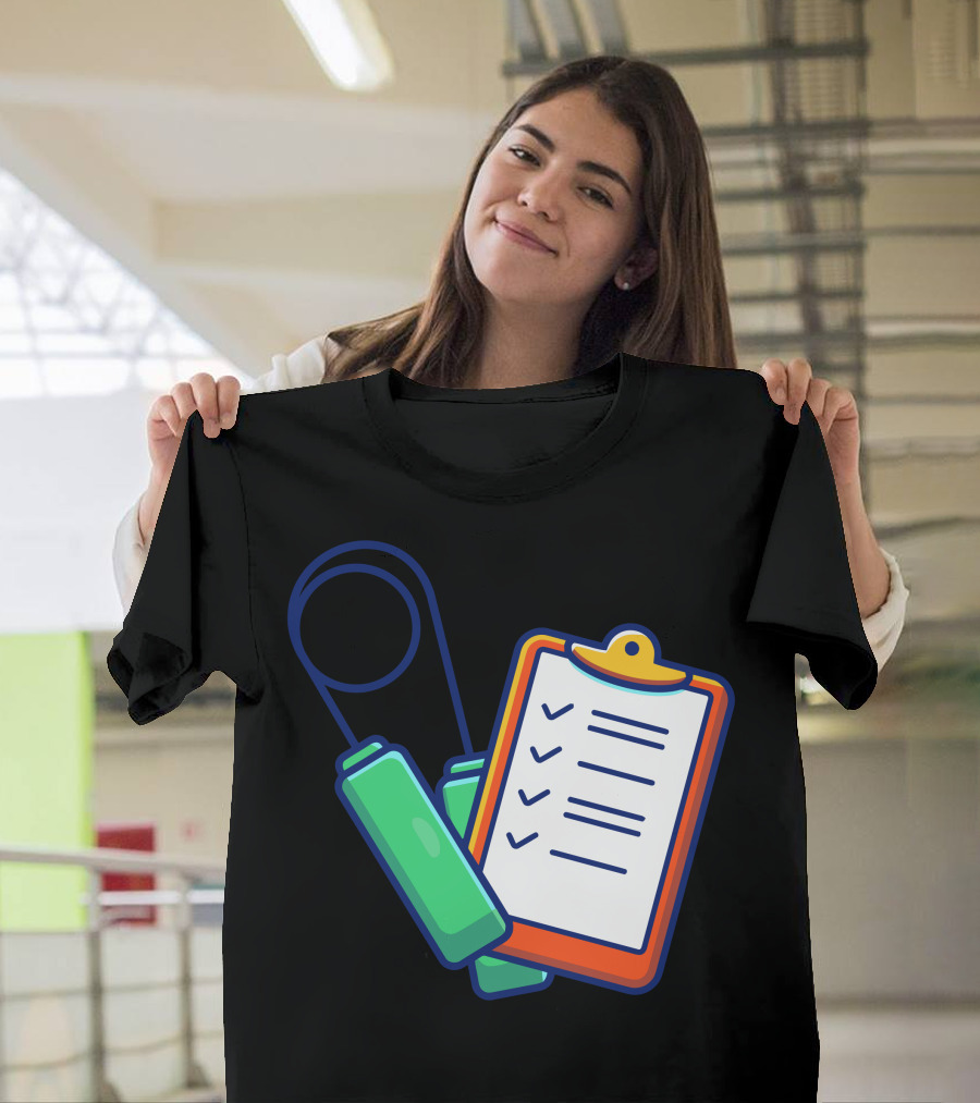 Workout Routine Checklist and Resistance Band Fitness T-Shirt