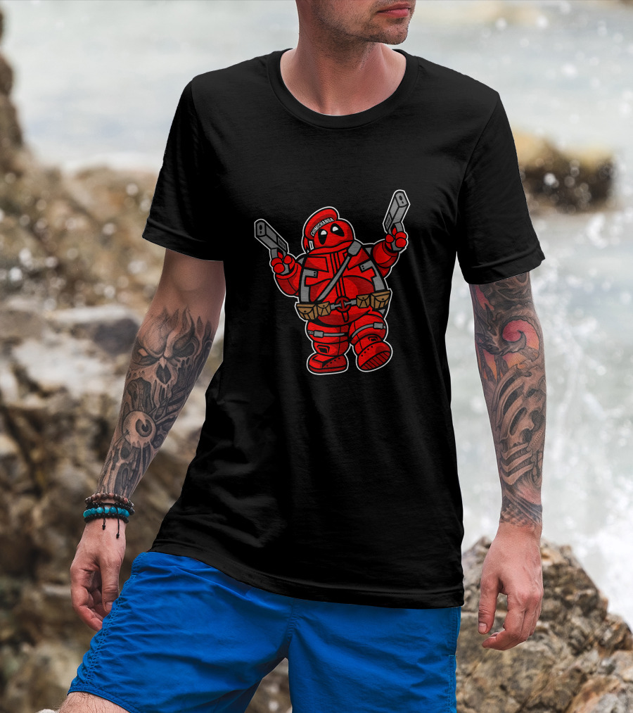 Marshmallow Merc Funny Deadpool Stay Puft Crossover T-Shirt