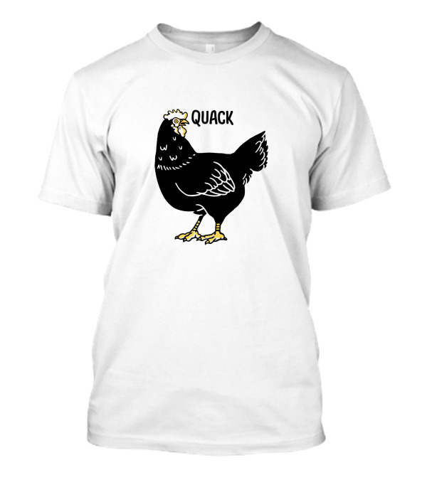 Quack Black Chicken With Yellow Feet T-Shirt