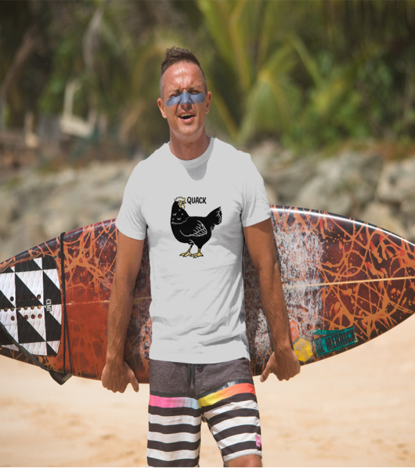 Quack Black Chicken With Yellow Feet T-Shirt