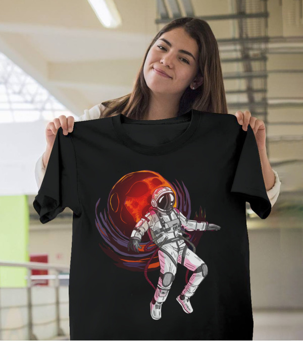 Red Planet Astronaut Floating In Space T-Shirt