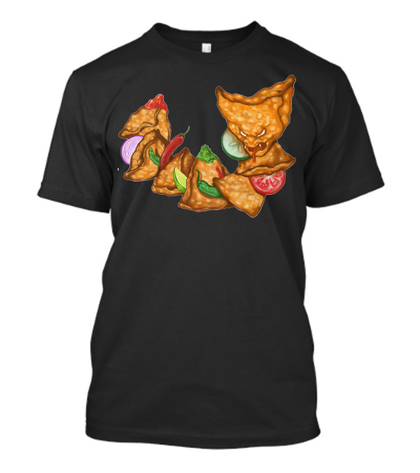 S For Samosa Serpent Snake Samosa Snake With Spicy Ingredients And Chutneys T-Shirt