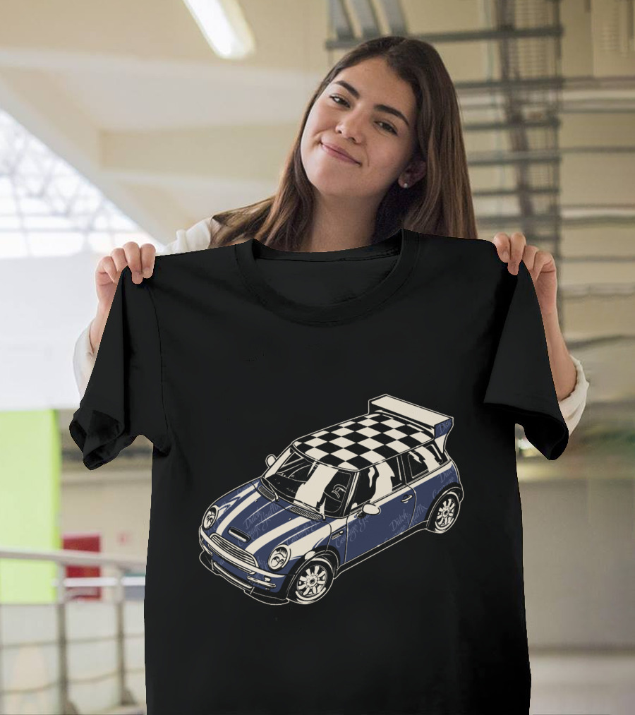 Tuned Cooper Checkered Roof Racing Blueprint T-Shirt