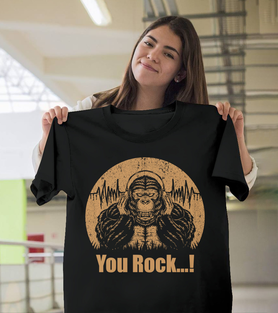 You Rock Gorilla Headphones Soundwave T-Shirt