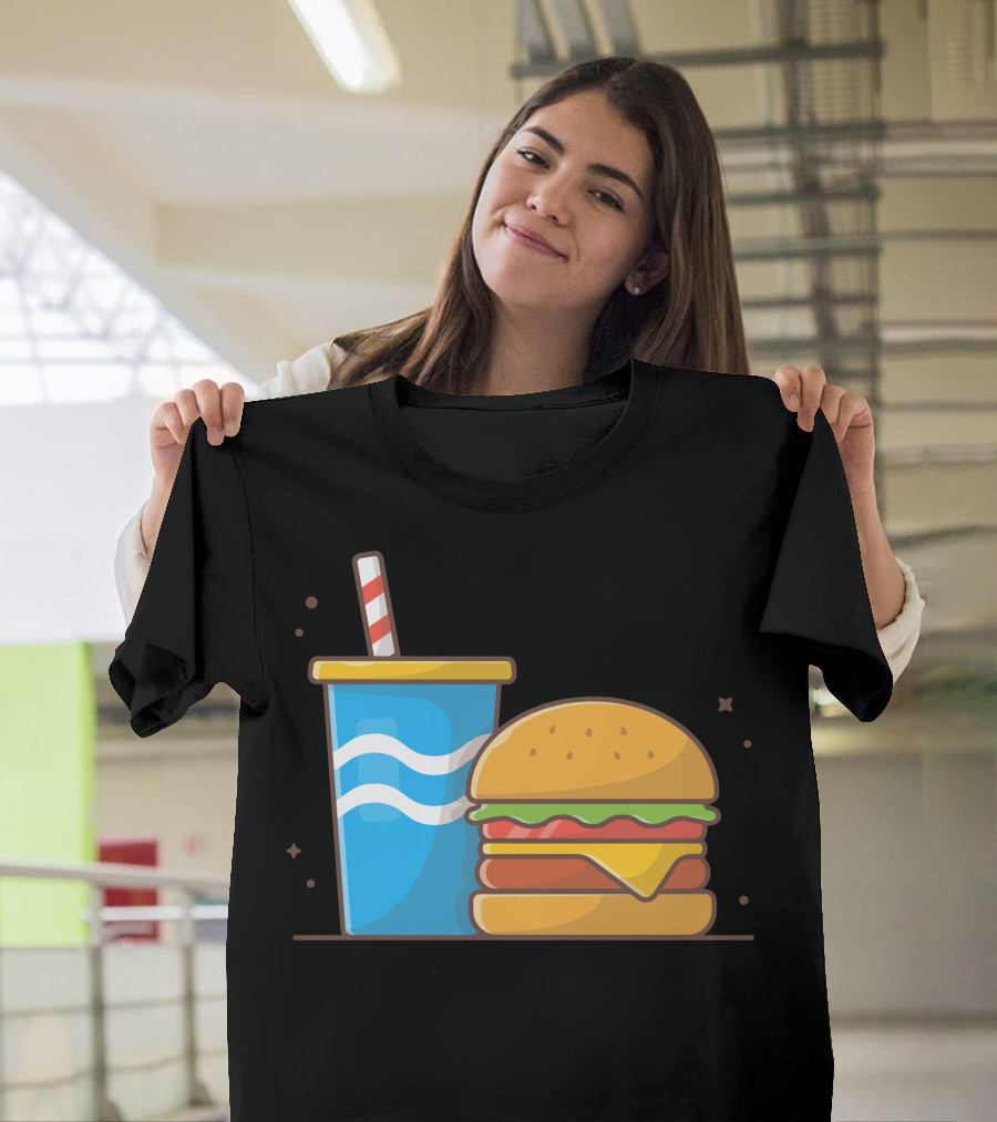 Cheese Burger with Soda Drink Combo T-Shirt