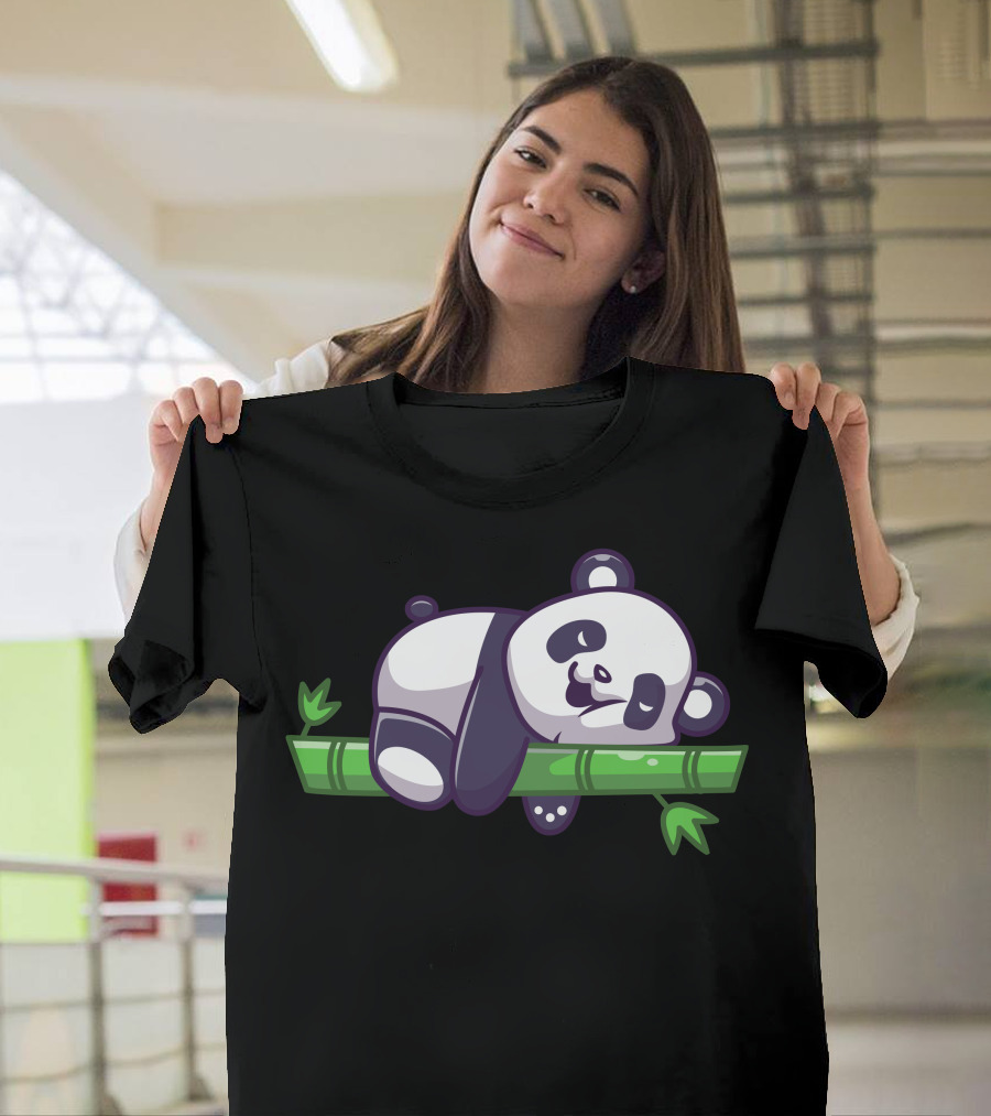 Cute Sleeping Panda on Bamboo Branch T-Shirt