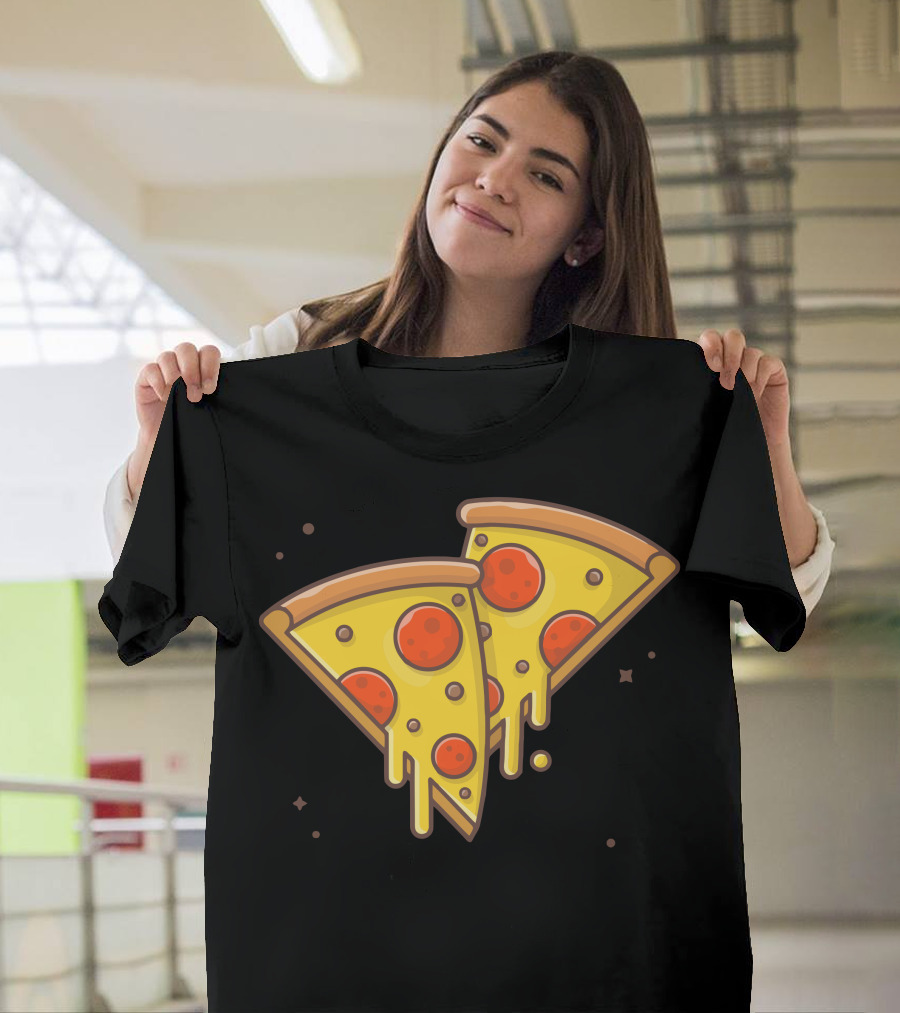 Double Slice Of Pepperoni Pizza With Melted Cheese T-Shirt