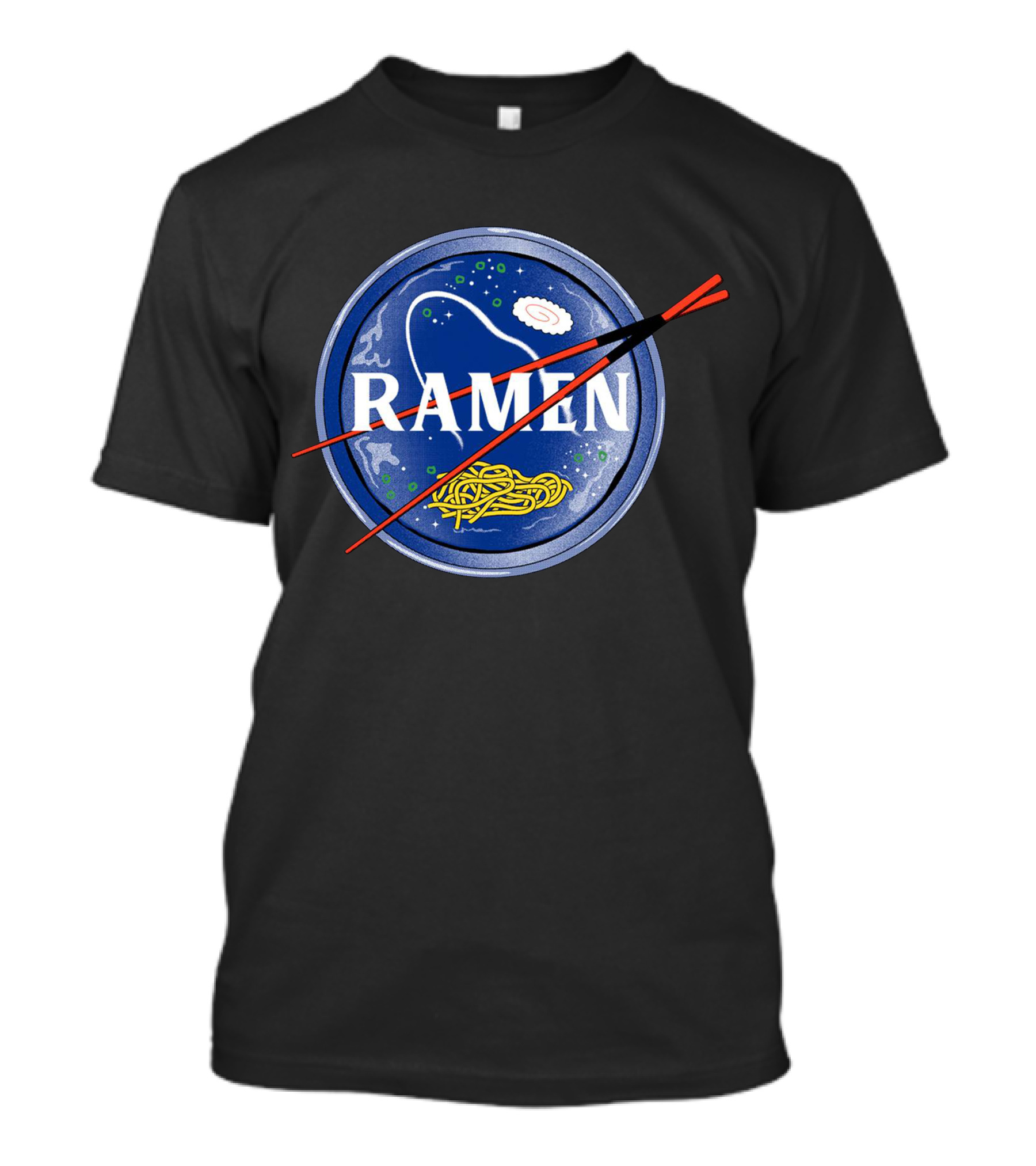 Ramen Universe Space Bowl With Floating Noodles And Chopsticks T-Shirt