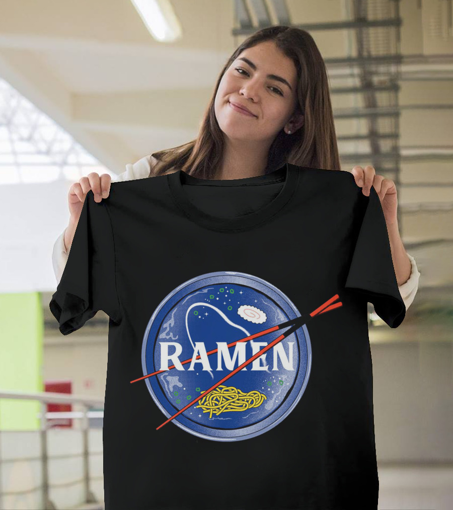 Ramen Universe Space Bowl With Floating Noodles And Chopsticks T-Shirt
