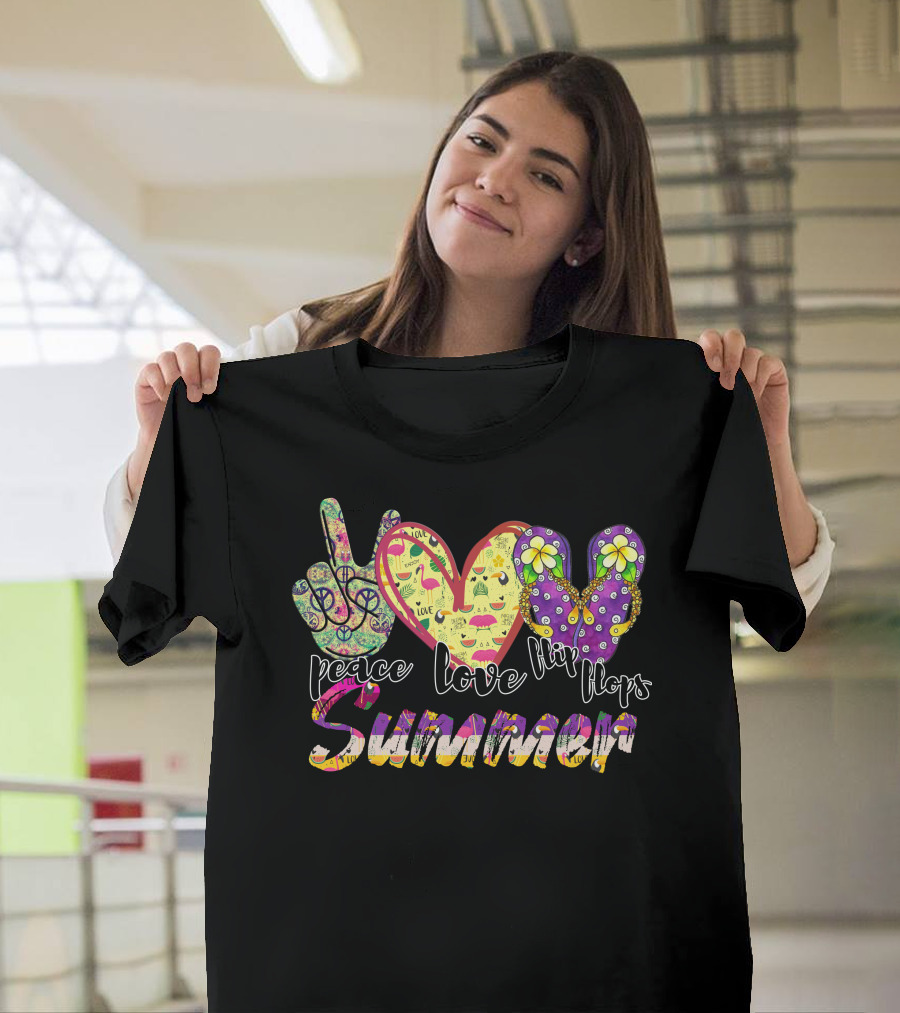 Peace Love Flip Flops Summer T-Shirt