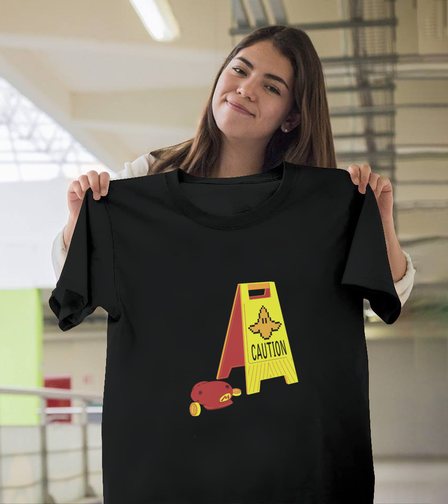 Caution Banana Pixel Retro Game Controller T-Shirt