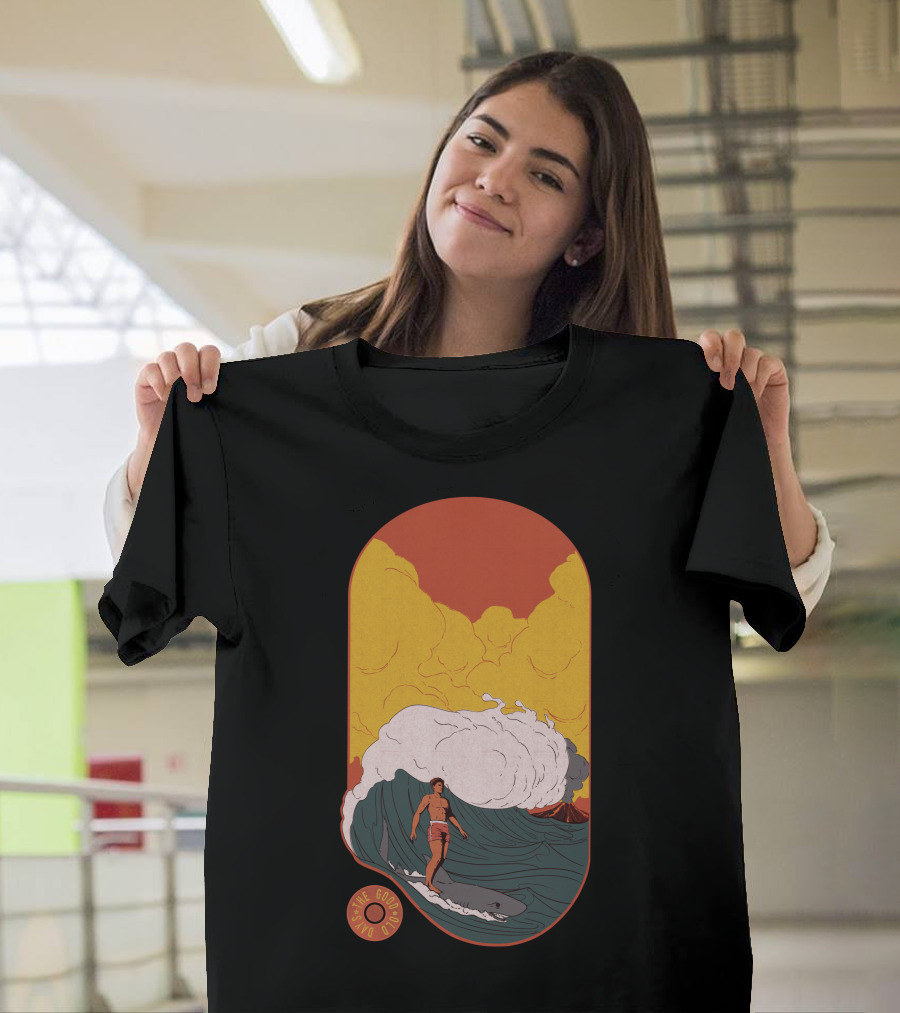 The Goods Old Days Surfing Wave Sunset Scene T-Shirt