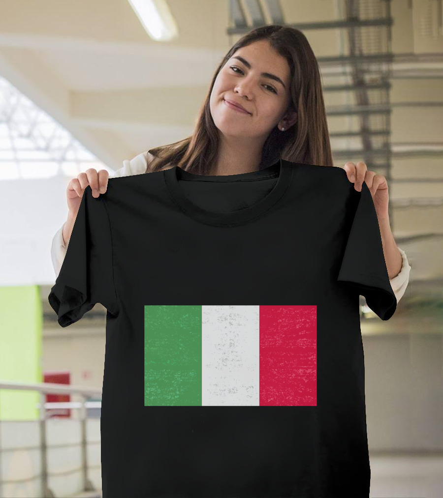 Grunge Aged Italian Flag Distressed Texture T-Shirt