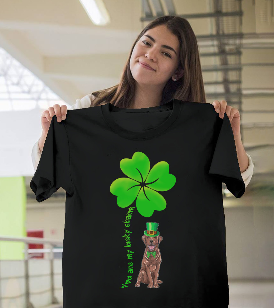 Labrador Retriever Dog You Are My Lucky Charm St Patrick's Day Clover Hat T-Shirt