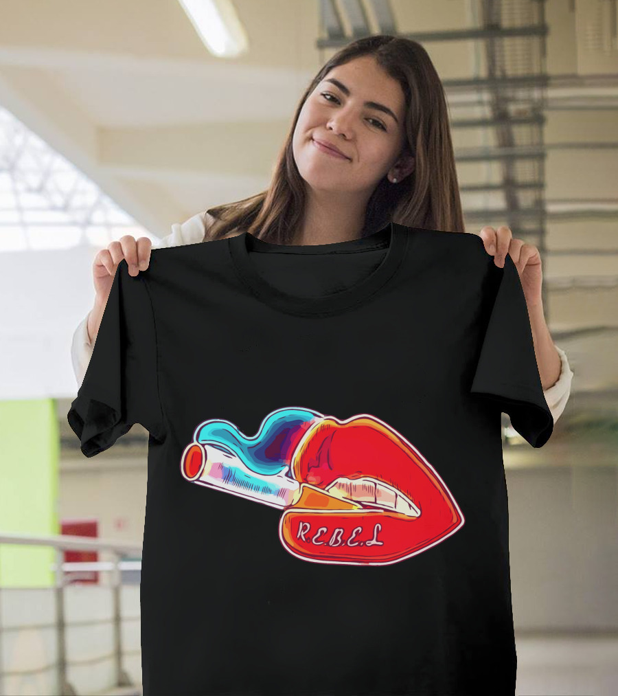 Rebel Lips Smoking Pop T-Shirt