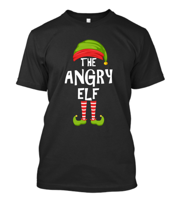 The Angry Elf Striped Christmas Family Party Matching T-Shirt
