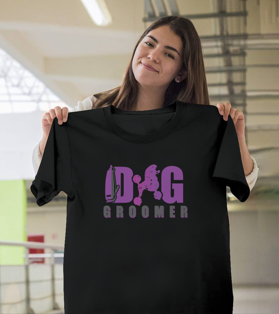 Dog Groomer Clipper and Stylish Poodle T-Shirt