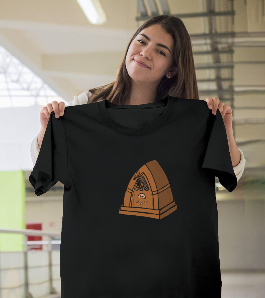 Vintage Music Notes with Antique Radio Drawing T-Shirt