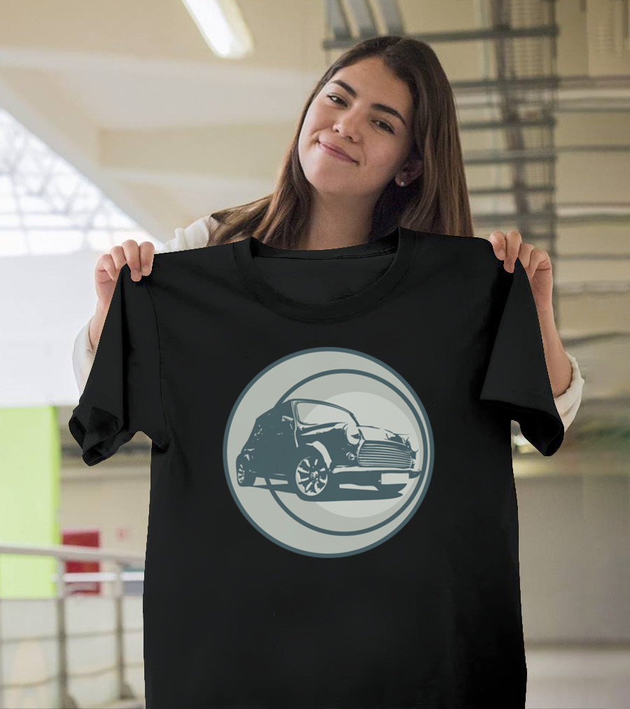 Austin Mini Classic Car Vintage Circle Motif T-Shirt