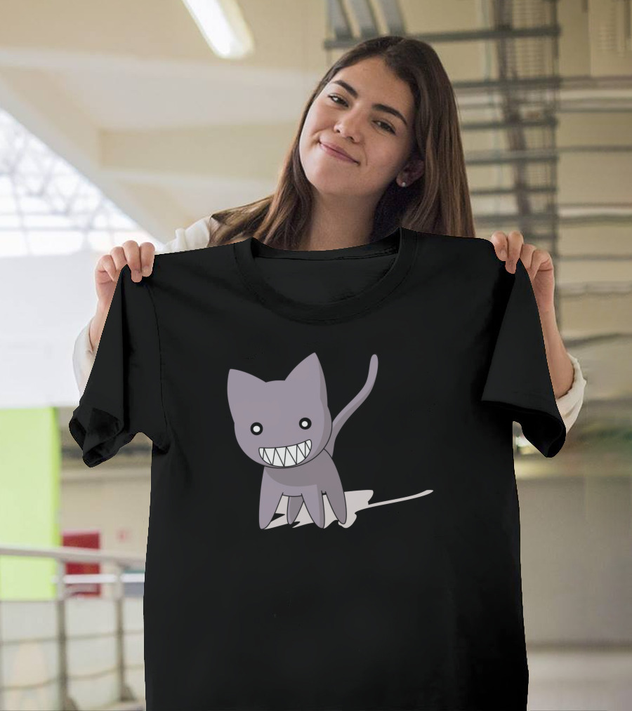 Chiyo Chichi Cat Azumanga Daioh Smiling Gray Character T-Shirt
