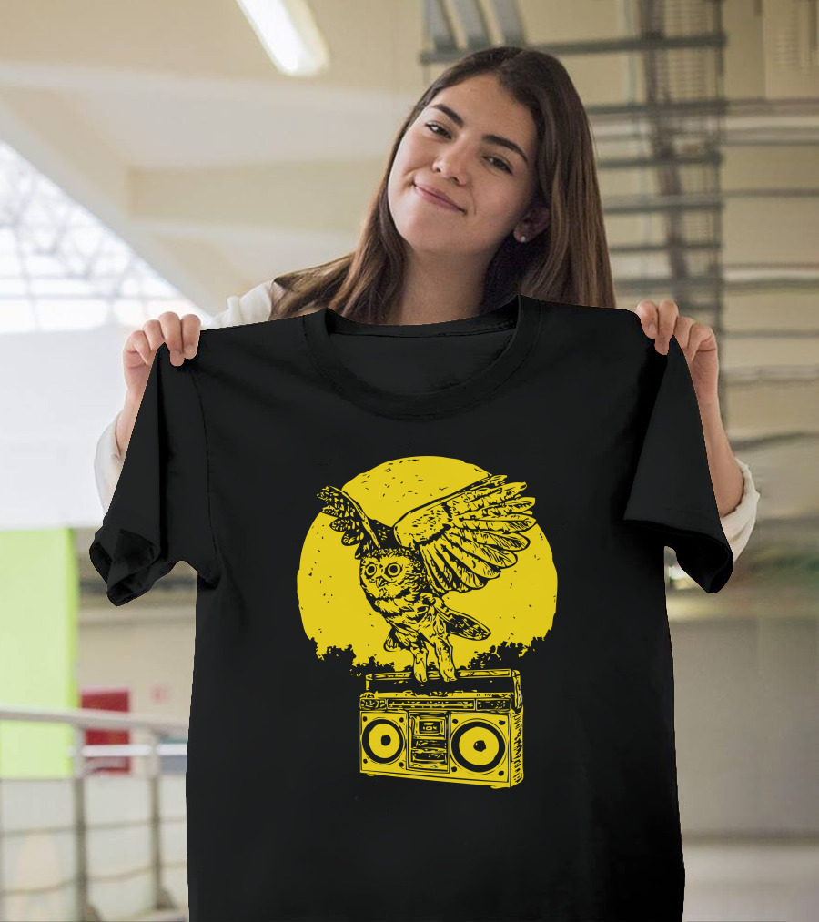 Beats Owl Boombox Moon Scene T-Shirt