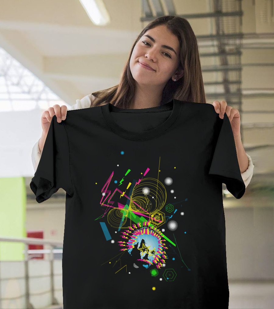 Doctor Wow Abstract Starburst Lightning Geometric Elements T-Shirt