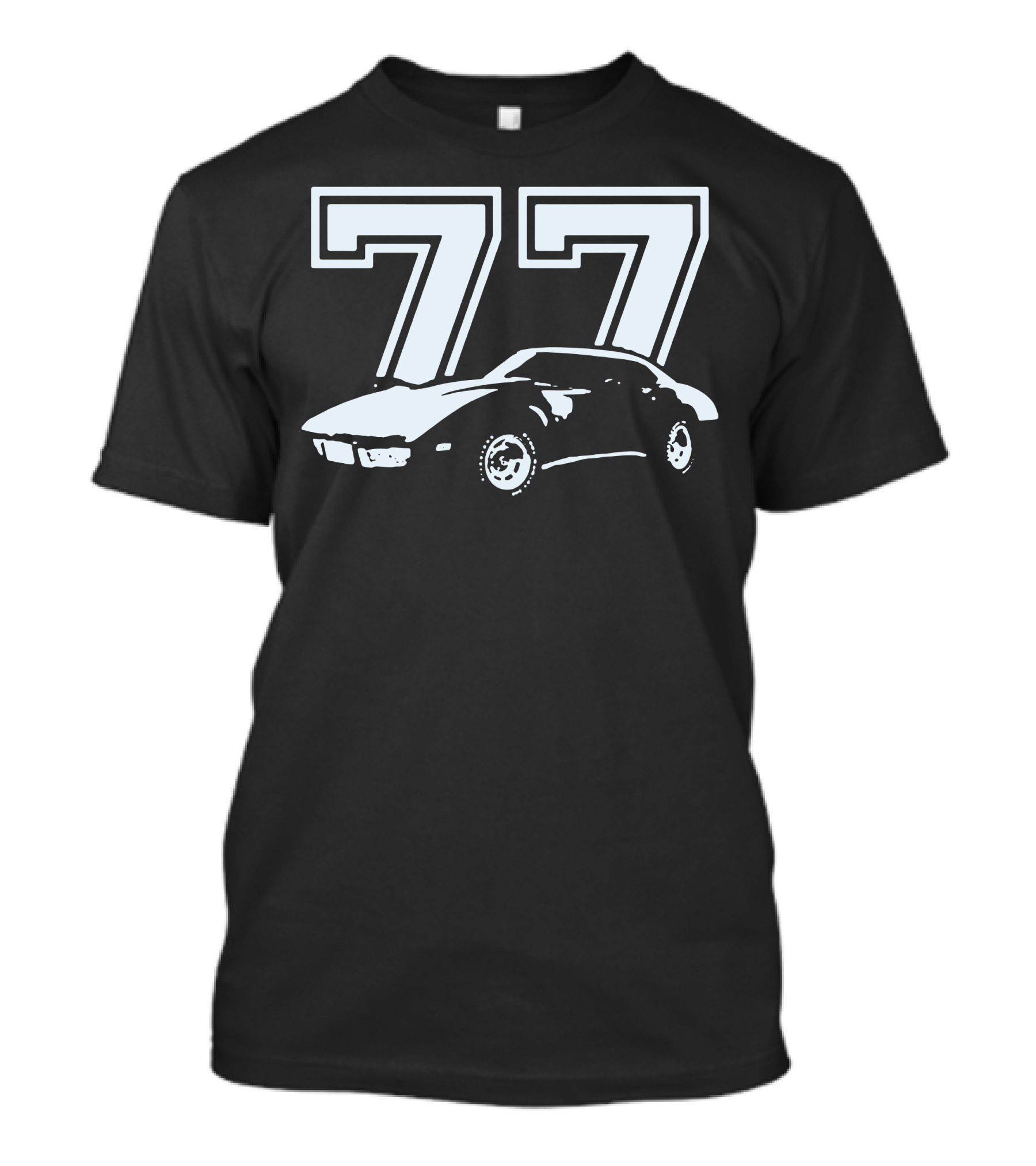 1977 Chevrolet Corvette Car Illustration With Number 77 T-Shirt