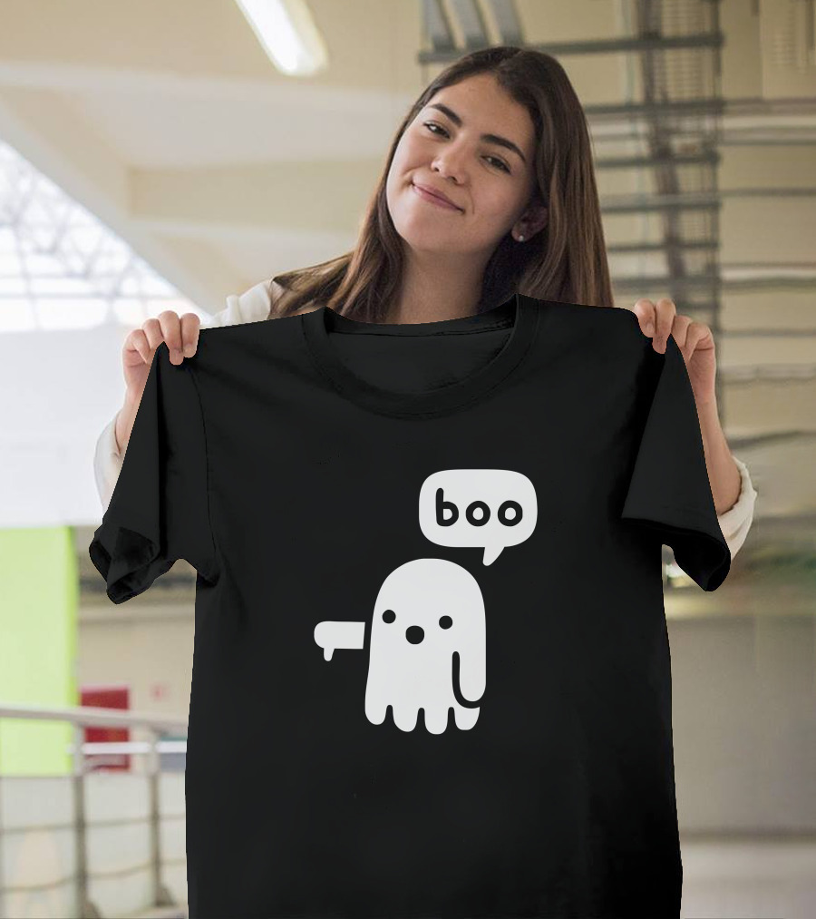 Boo Ghost With Thumbs Down Gesture T-Shirt