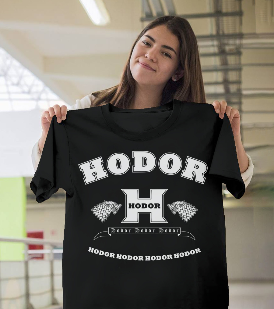 Hodor Language Academy Hodor Hodor Hodor Stark Wolves T-Shirt