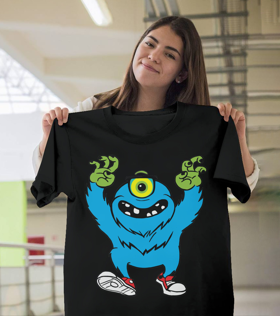 Monster Cyclops With Creepy Green Claws and Sneakers T-Shirt