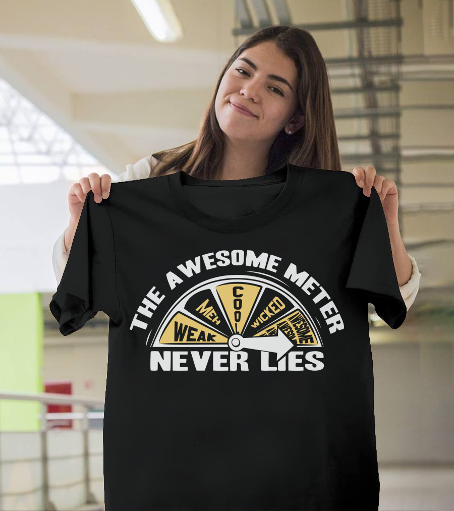 The Awesome Meter Never Lies Meh Cool Wicked Awesome Weak T-Shirt