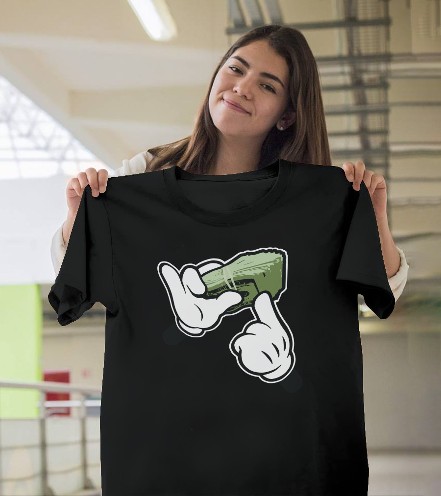 Cartoon Hands Holding Money Gesture T-Shirt