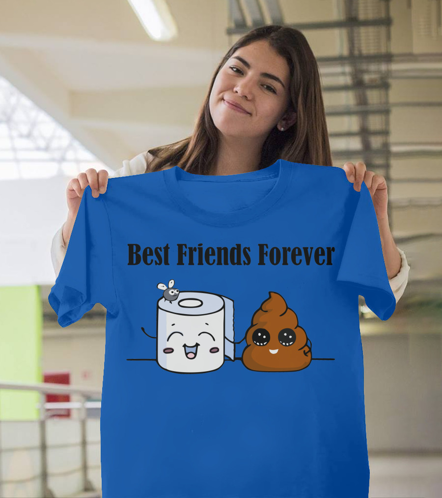 Best Friends Forever Toilet Paper and Poop Emoji T-Shirt