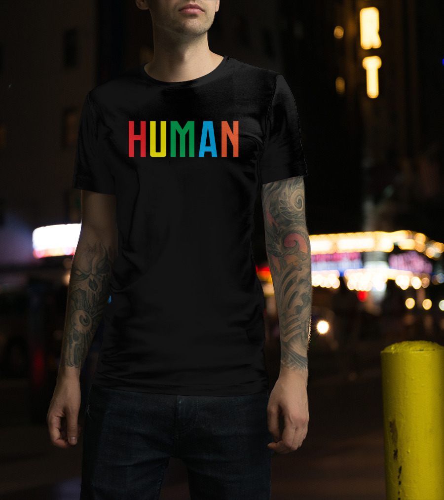 HUMAN Colors Spectrum Diversity Pride Equality Unity T-Shirt
