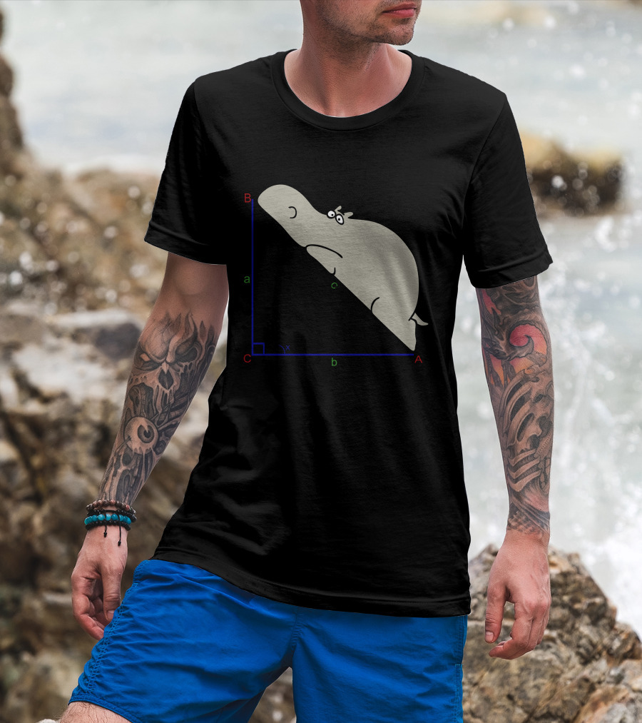 Hippopotenuse Triangle Funny Opposite Adjacency Math Humor T-Shirt