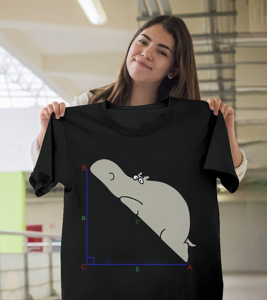 Hippopotenuse Triangle Funny Opposite Adjacency Math Humor T-Shirt
