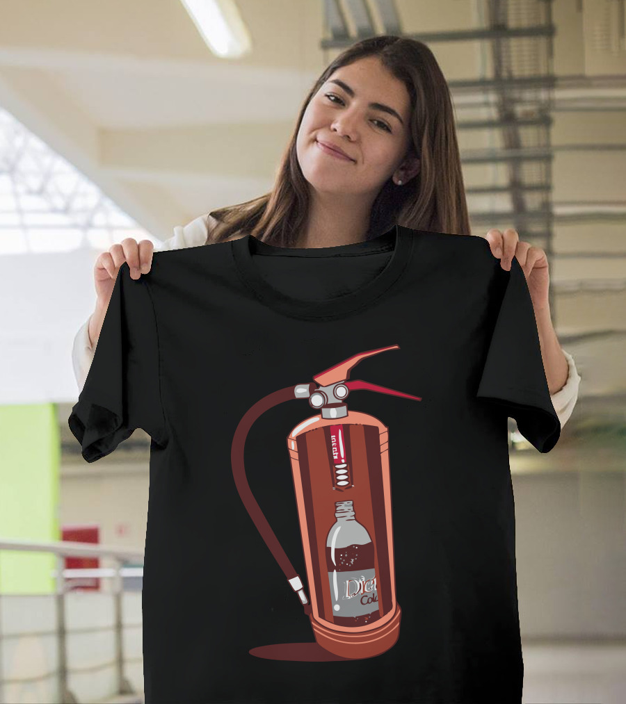 Diet Cola Fire Suppressant Mechanism Inside Extinguisher T-Shirt