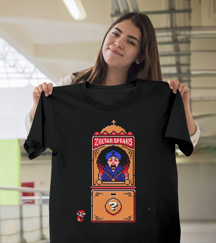 I Wish I Were Big Zoltar Speaks Mario Pixel T-Shirt