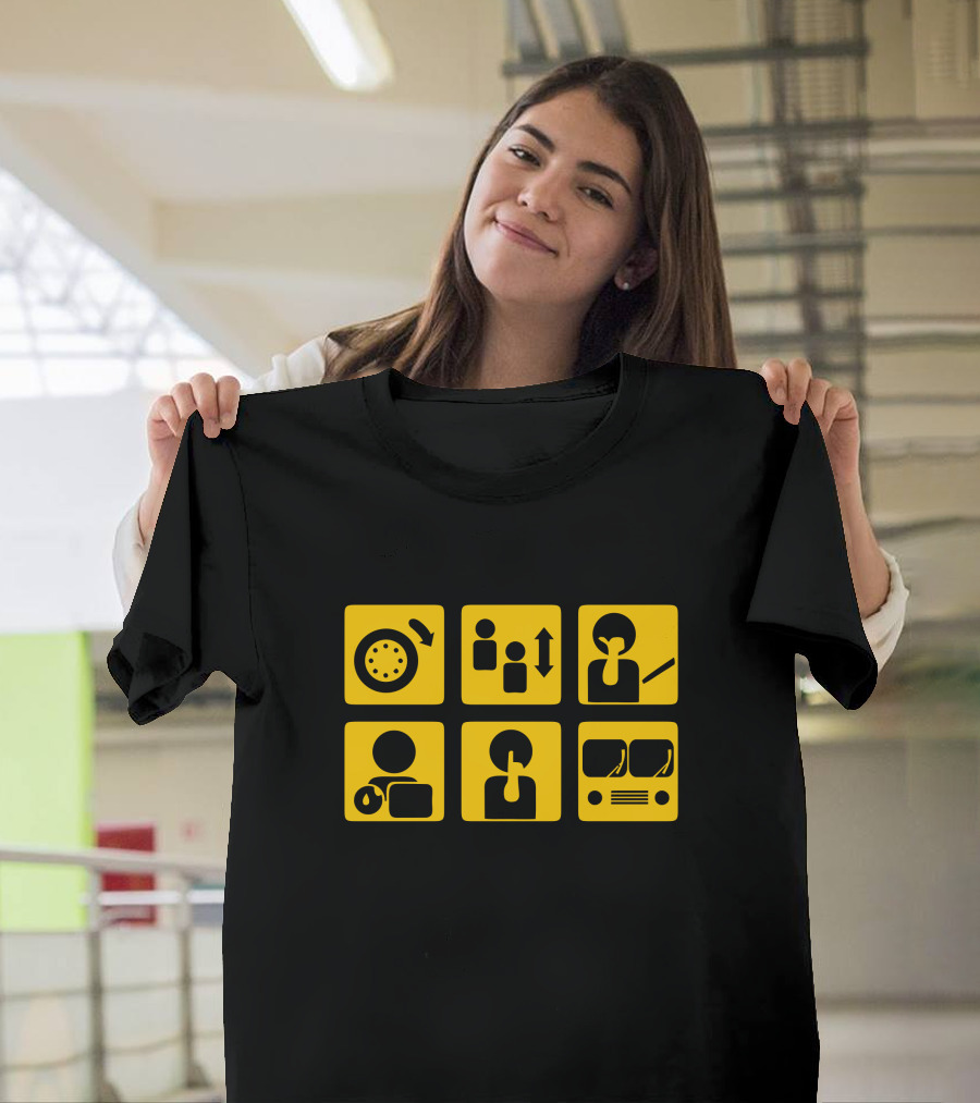 People on the Bus Quiet Button Icons T-Shirt