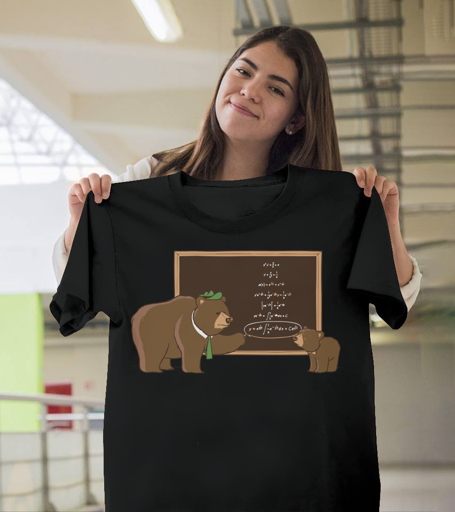 Smarter Than The Average Bear Solving Math Equations on Chalkboard T-Shirt