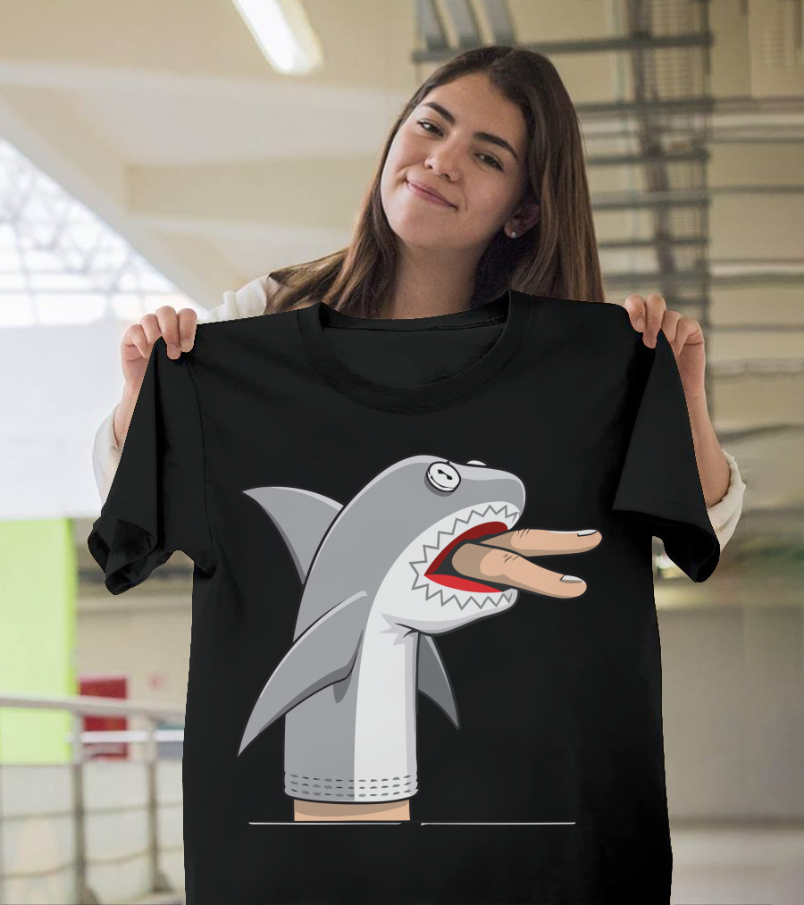 Sock Puppet Shark With Fingers As Teeth T-Shirt