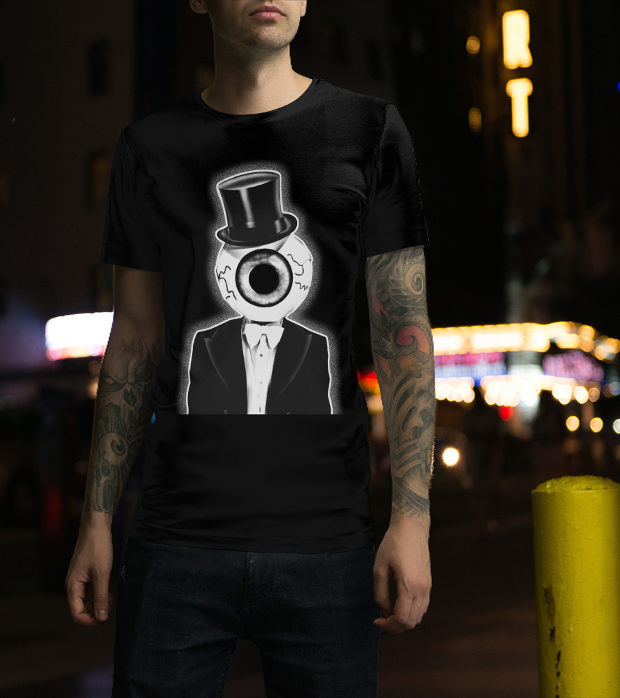 The Residents Eyeball Iconic Black Tie Top Hat T-Shirt