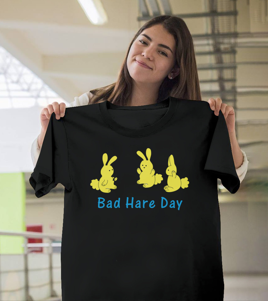 Bad Hare Day Bunny Trio with Yellow Rabbits T-Shirt