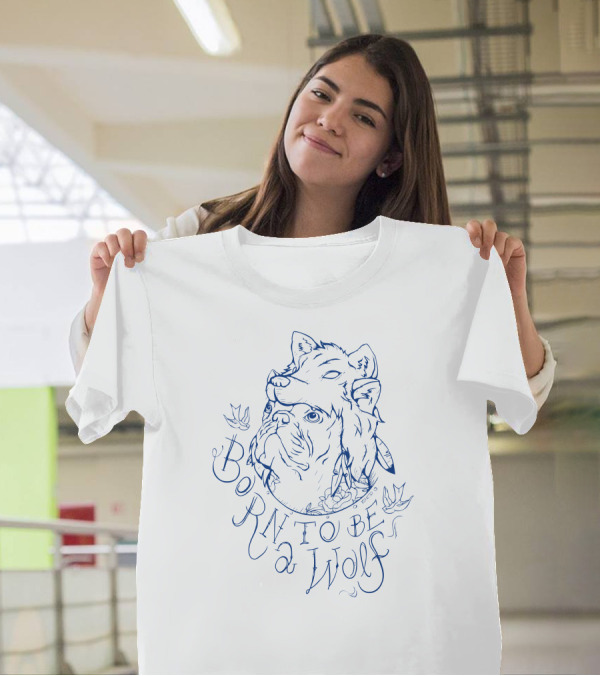 Born To Be A Wolf Wolf-Headed Dog T-Shirt