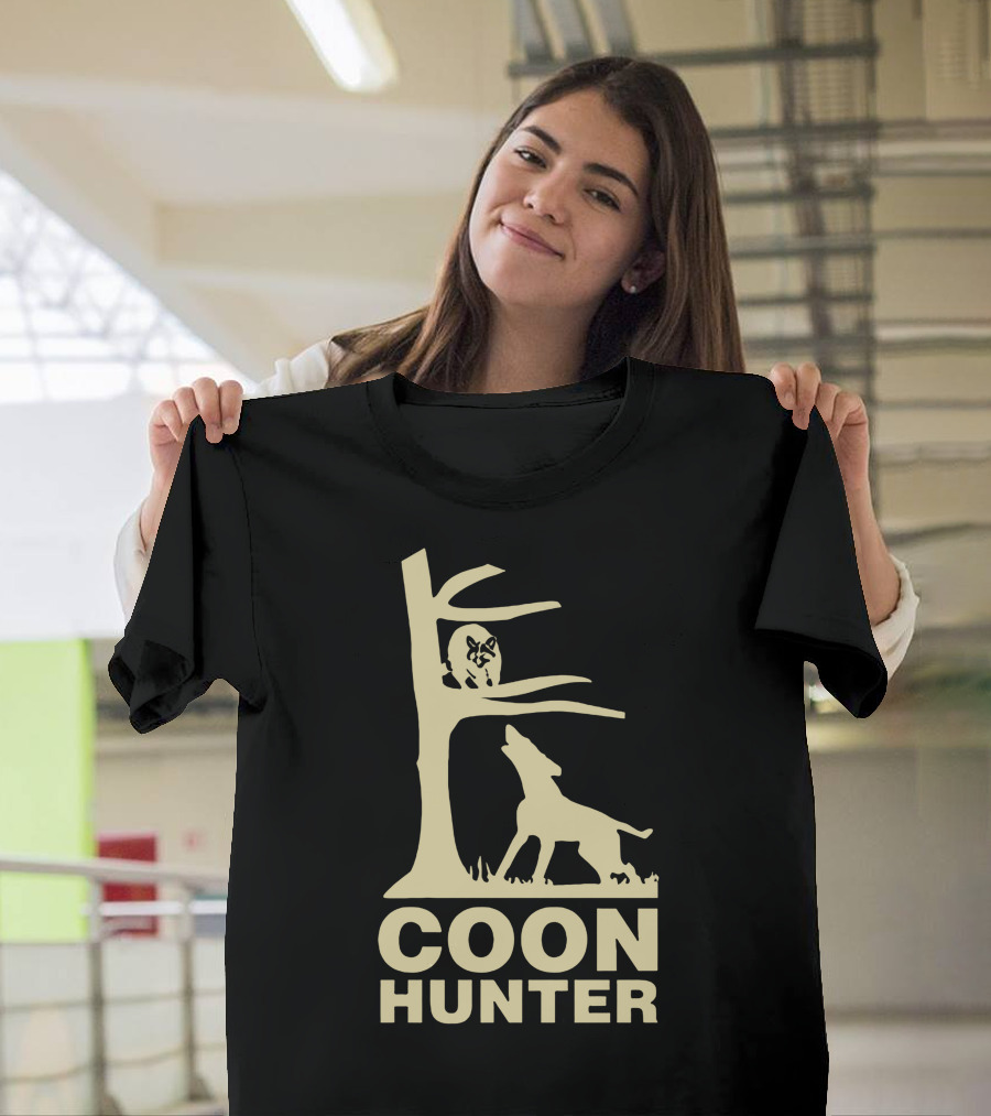 Coon Hunter Dog and Raccoon Tree T-Shirt